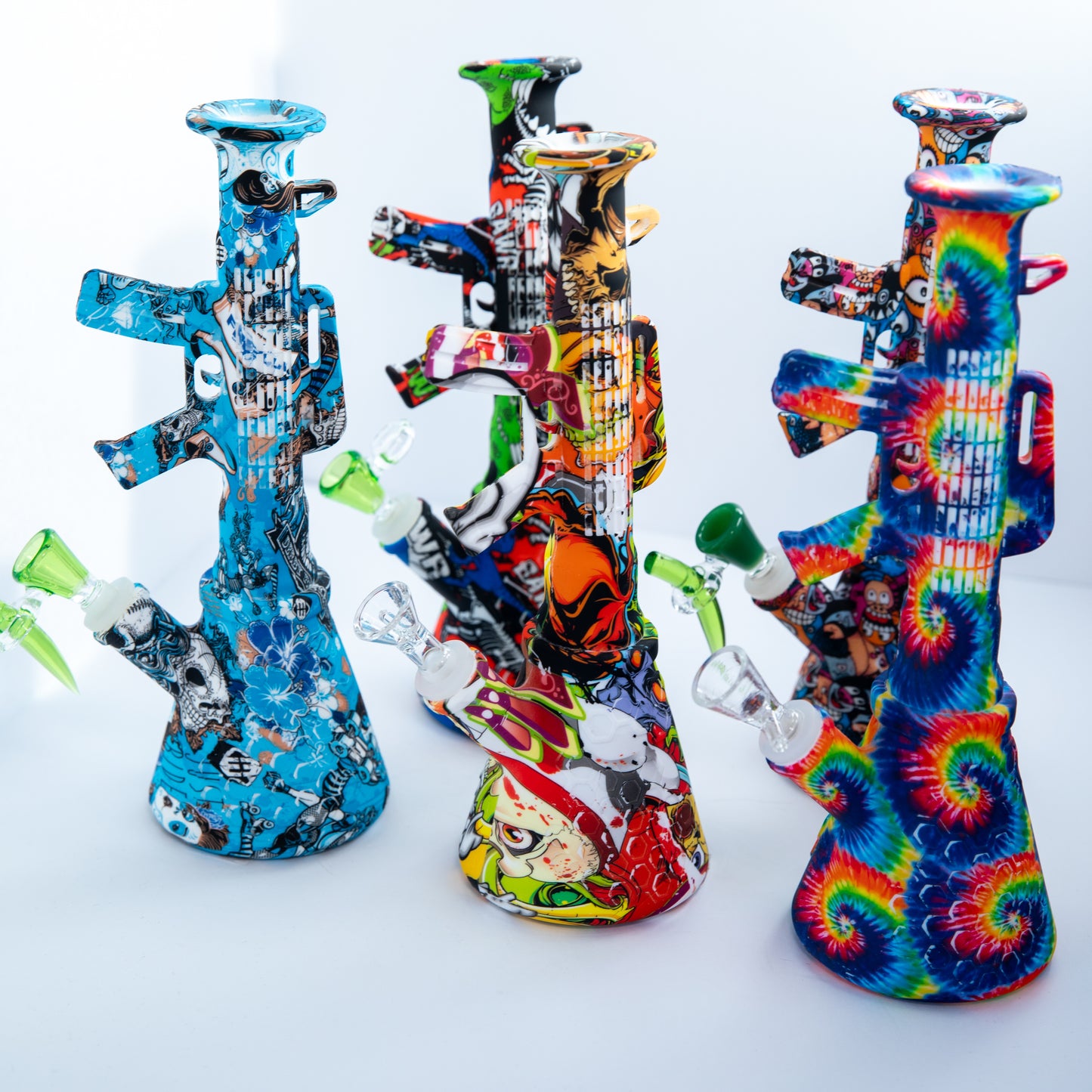 Rifle Style Water Pipe with Assorted Graphics