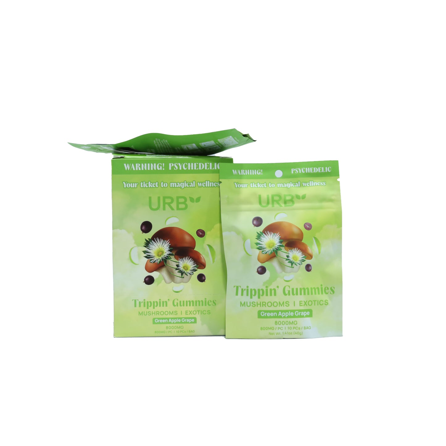 URB Trippin Mushroom Gummies - 10 CT, 8,000mg