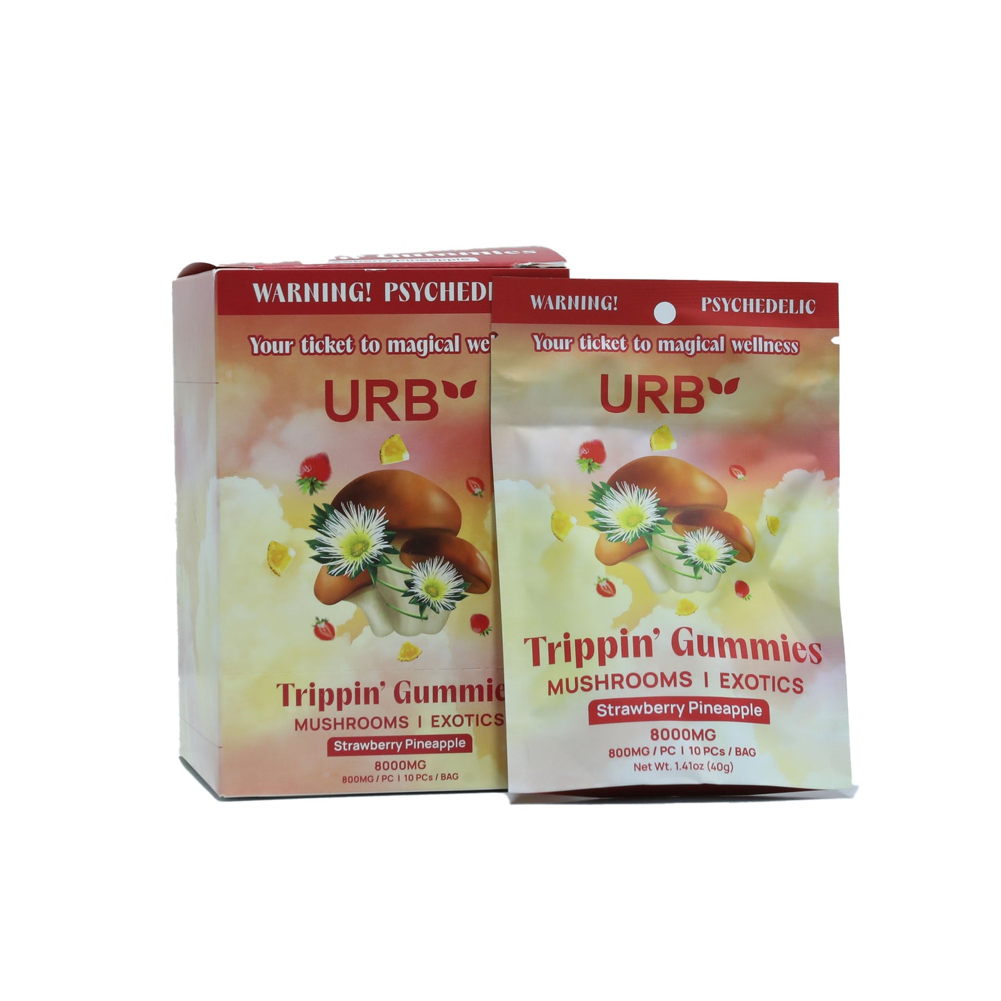 URB Trippin Mushroom Gummies - 10 CT, 8,000mg