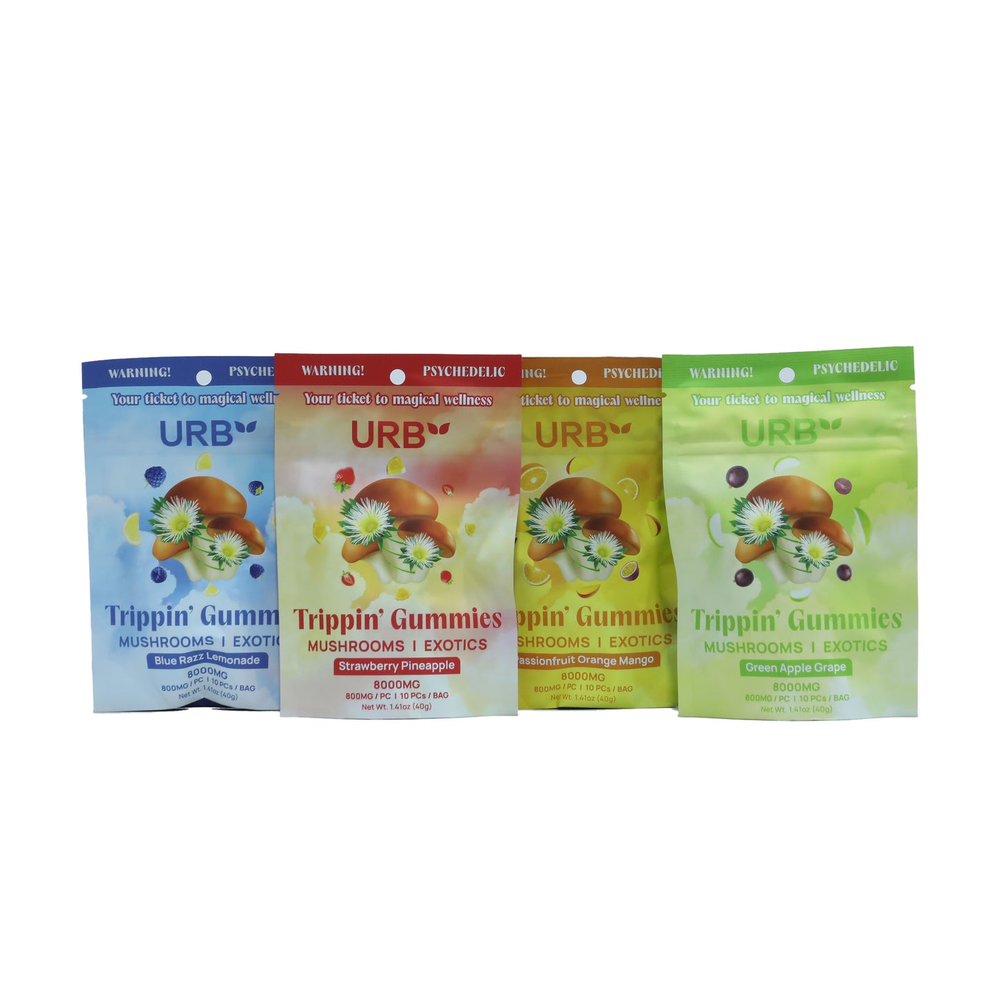 URB Trippin Mushroom Gummies - 10 CT, 8,000mg