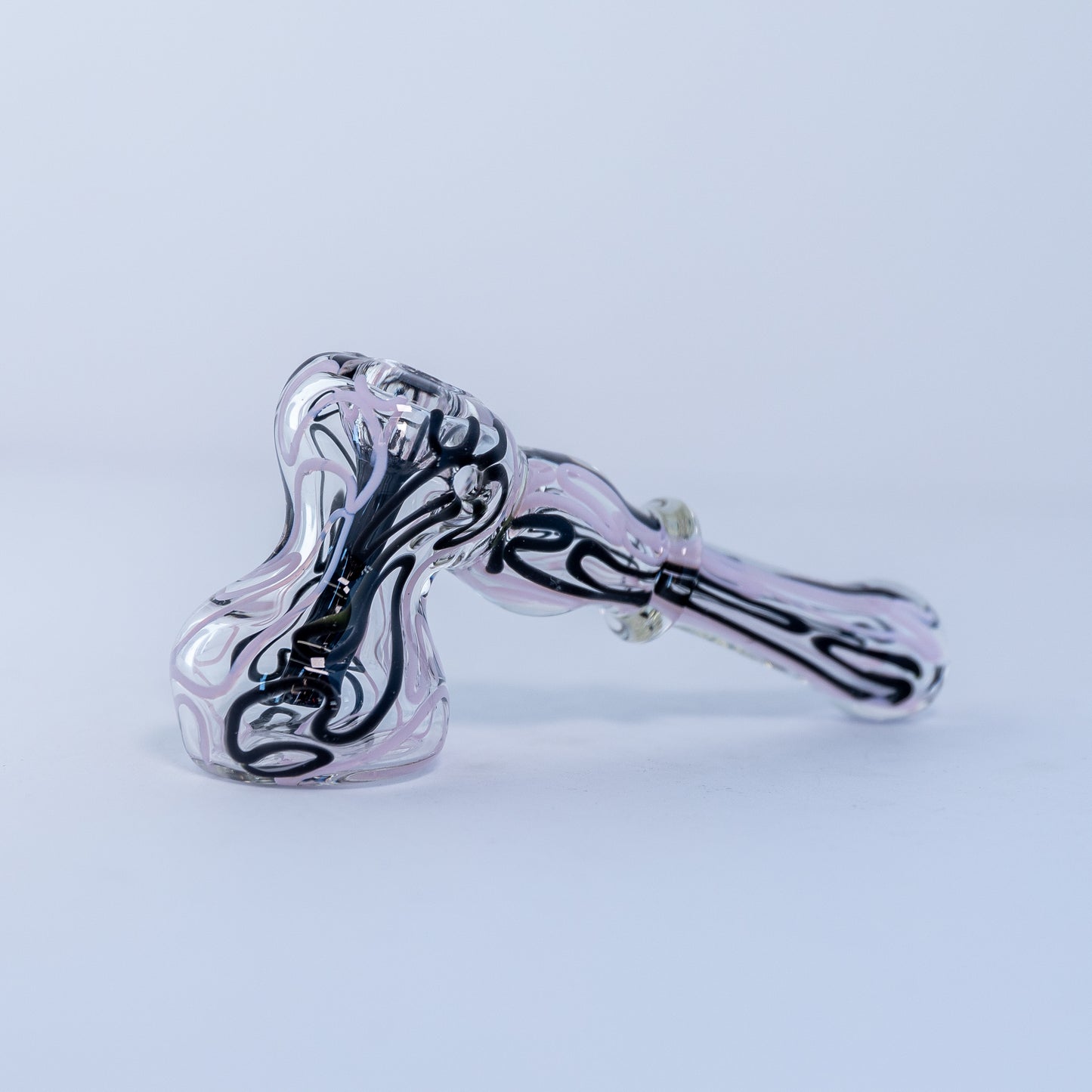 Pink/Black Striped Bubbler