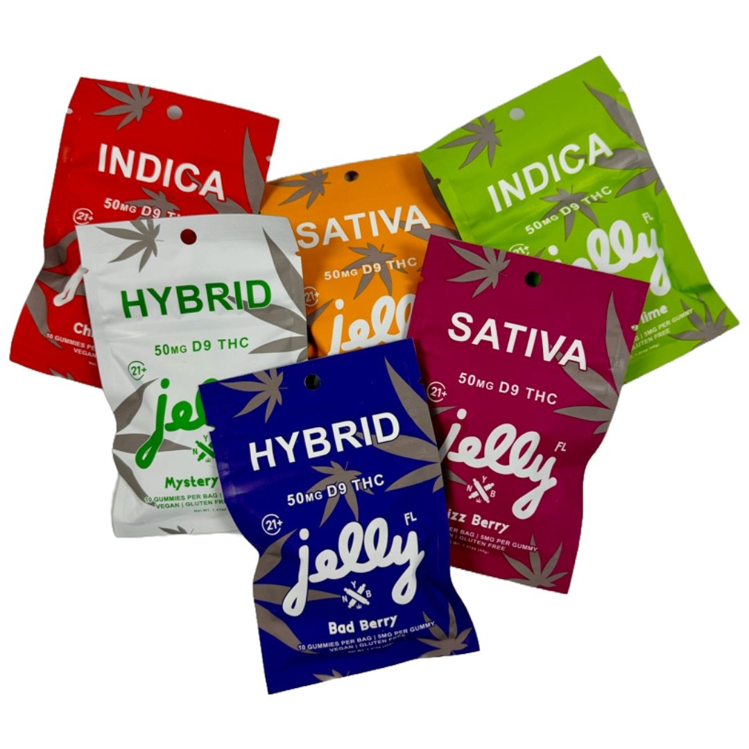 Jelly Hemp-Derived Delta-9 THC Edibles | Microdose Mints & Live Resin Gummies