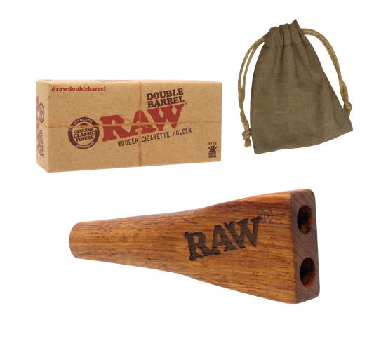 Double Barrel Wooden Cigarette Holder