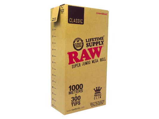 Lifetime Supply Super Jumbo Mega Roll - 300 Pre-Roll Tips, King Size Slim